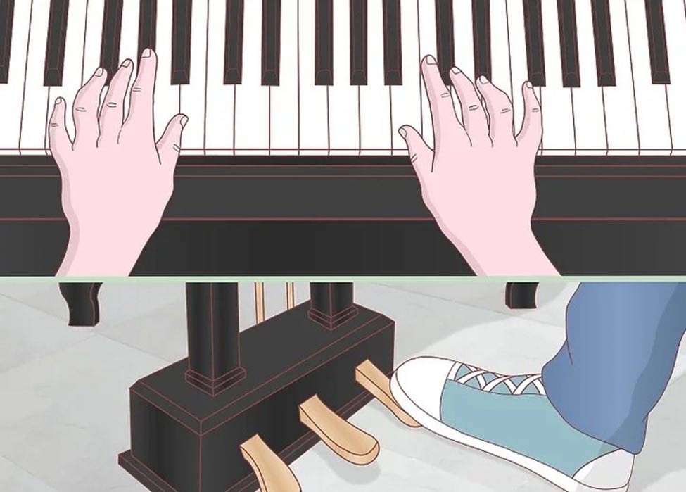 استفاده از پدال پیانوی پایی